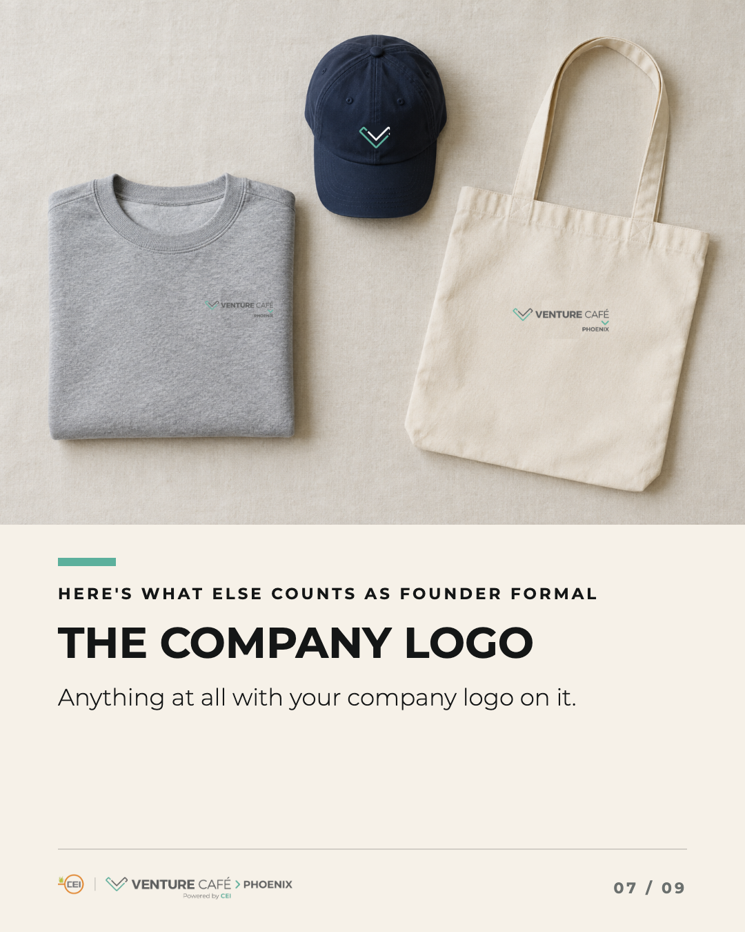 The company logo. Anything at all with your company logo on it.